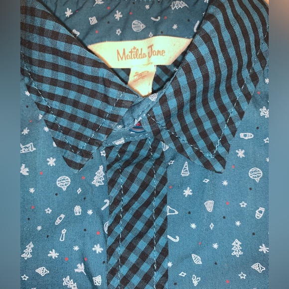 Matilda Jane Jack Frost Christmas Button Up, Size 4 - Picture 5 of 6